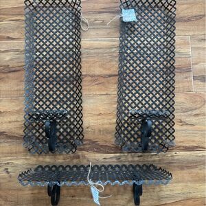 MCM Black Metal Wall Shelf